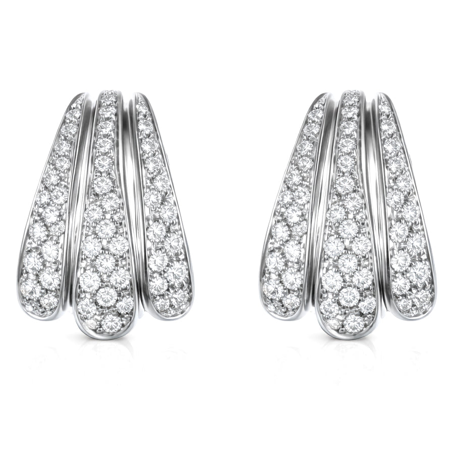 Orecchini - 18 carati Oro bianco Diamante (Naturale) - Diamante