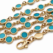 Collana - 18 carati Oro giallo - 34.00ct. tw. Turchese - Made in Italy - Handmade