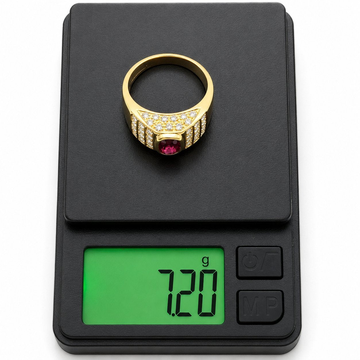 Anello - 18 carati Oro giallo - 1.42ct. tw. Rubino - Diamante