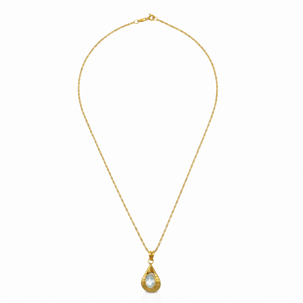 Collana con ciondolo - 18 carati Oro giallo - 1.85ct. tw. Acquamarina
