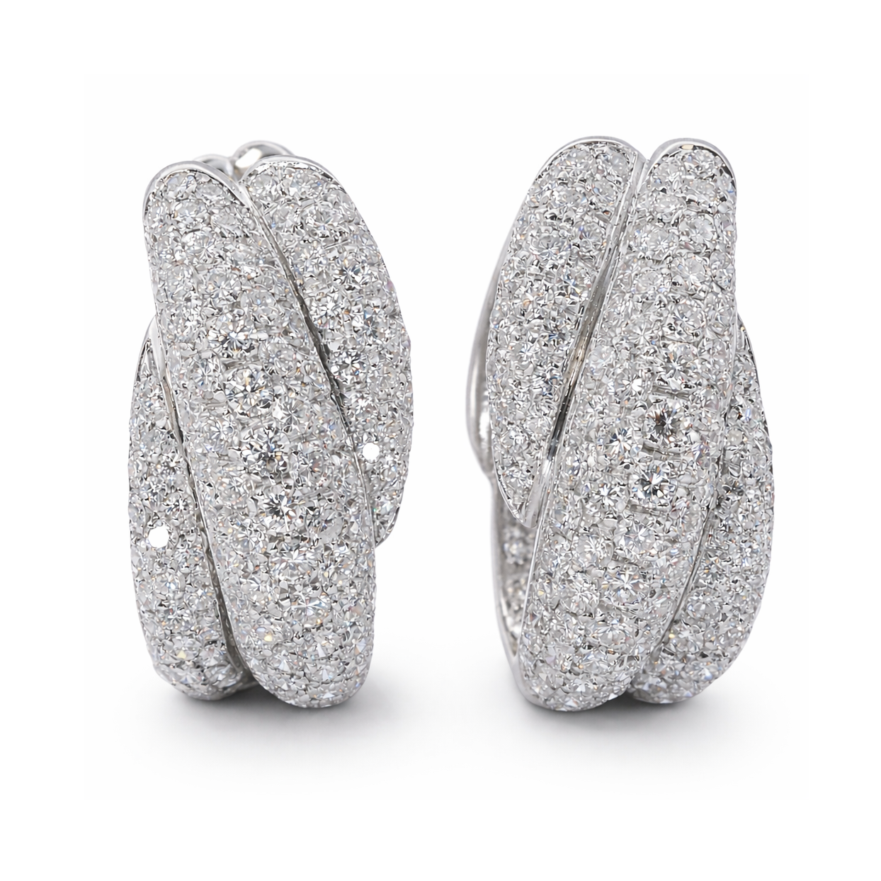 Orecchini - 18 carati Oro bianco - 4.80ct. tw. Diamante (Naturale)