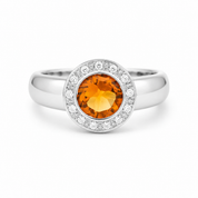 Anello - 18 carati Oro bianco - 1.32ct. tw. Quarzo - Diamante - Made in Italy - Handmade