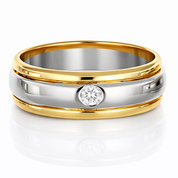 Anello - 18 carati Oro giallo, Oro bianco - 0.3ct. tw. Diamante (Naturale) - fedi