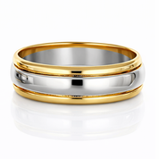 Anello - 18 carati Oro giallo, Oro bianco - 0.3ct. tw. Diamante (Naturale) - fedi