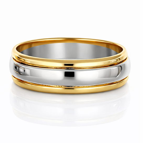 Anello - 18 carati Oro giallo, Oro bianco - 0.3ct. tw. Diamante (Naturale) - fedi