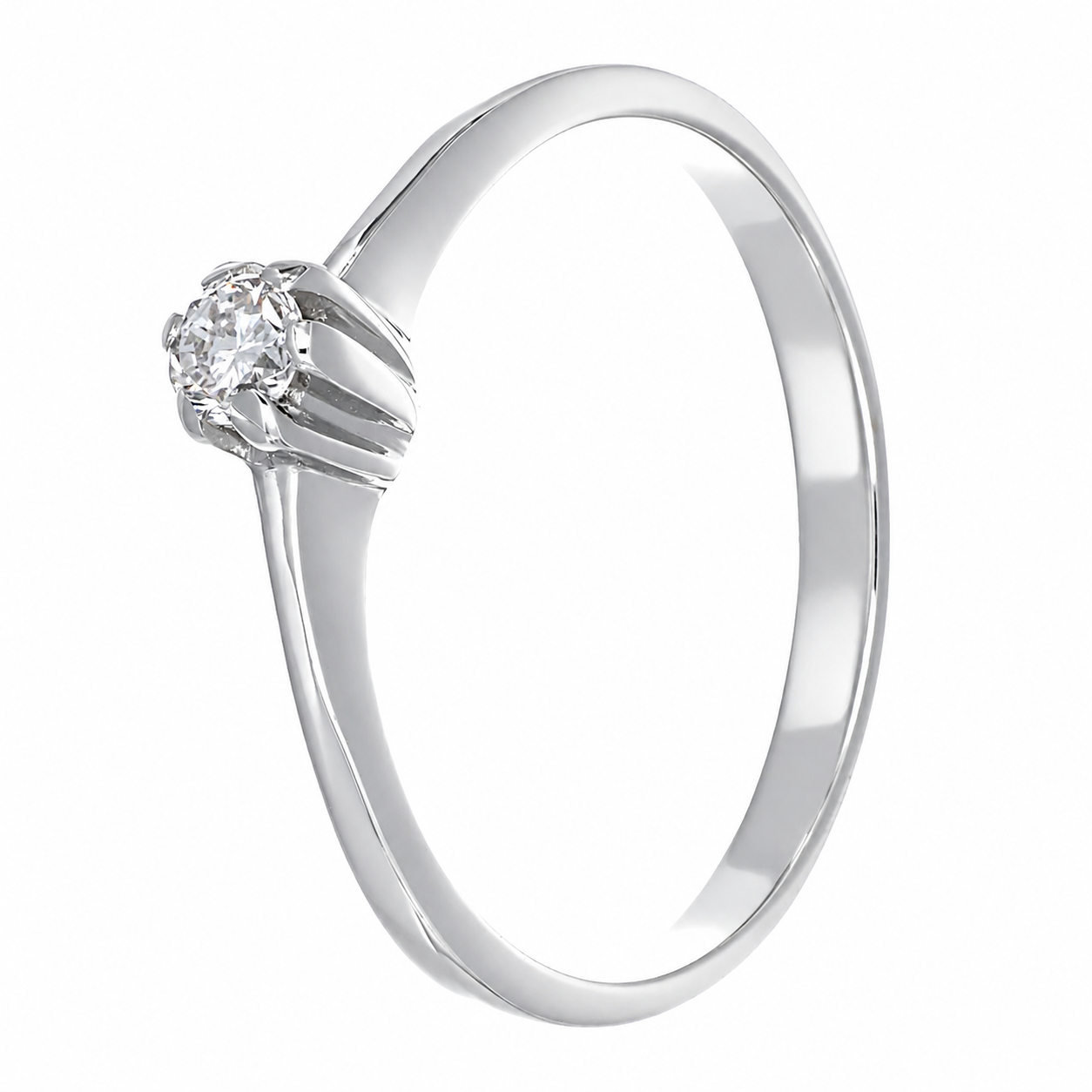 Anello - 18 carati Oro bianco - 0.09ct. tw. Diamante (Naturale)