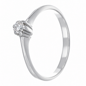 Anello - 18 carati Oro bianco - 0.09ct. tw. Diamante (Naturale)