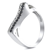 Anello - 14 carati Oro bianco - 0.24ct. tw. Diamante (Naturale)