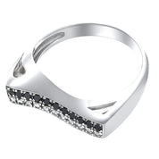 Anello - 14 carati Oro bianco - 0.24ct. tw. Diamante (Naturale)