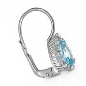 Orecchini - 18 carati Oro bianco - 1.66ct. tw. Acquamarina - Diamante