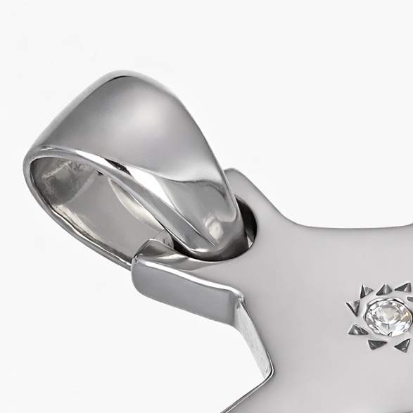 Ciondolo - 18 carati Oro bianco - 0.01ct. tw. Diamante (Naturale)