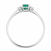 Anello - 18 carati Oro bianco Smeraldo - Diamante
