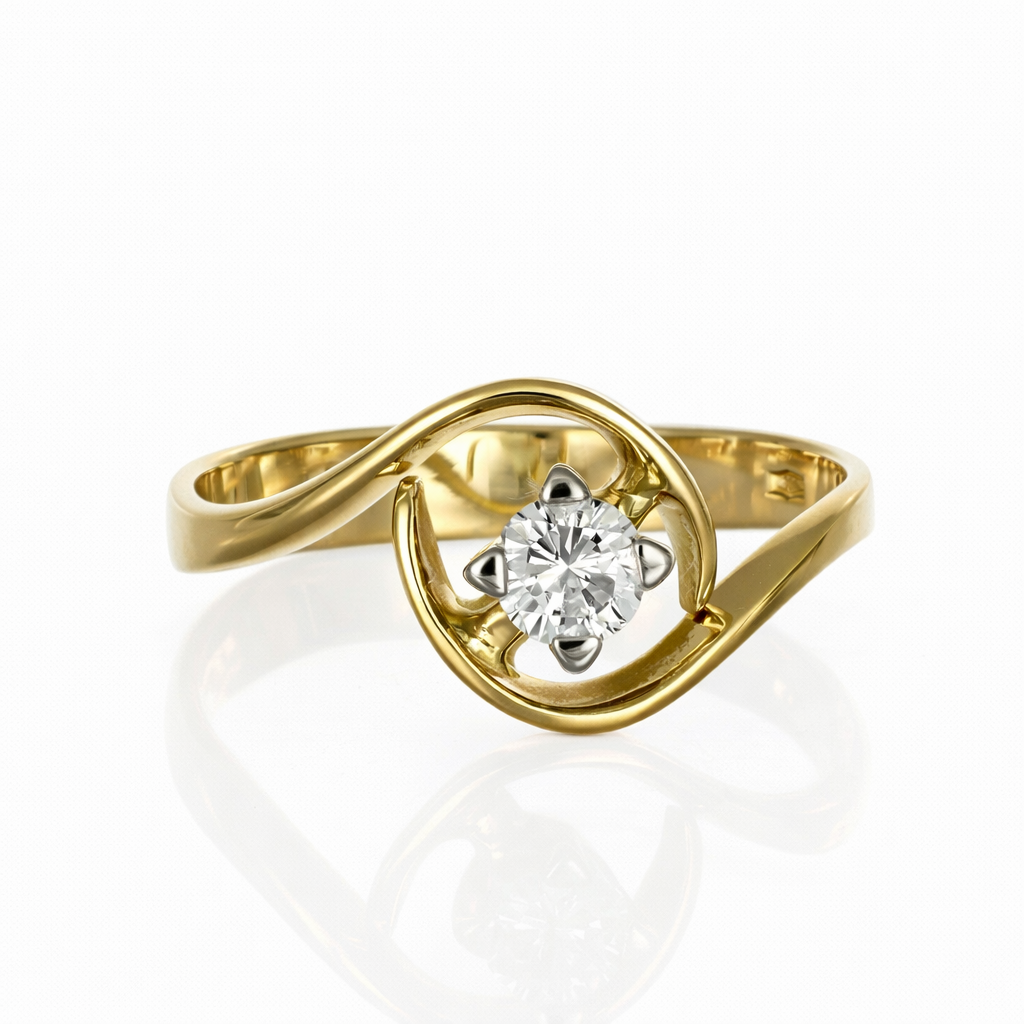 Anello - 18 carati Oro bianco, Oro giallo - 0.28ct. tw. Diamante (Naturale)