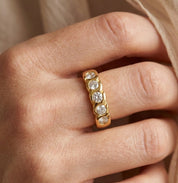 Anello - 18 carati Oro giallo - 0.85ct. tw. Diamante (Naturale)