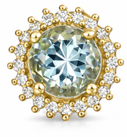 Orecchini - 18 carati Oro giallo - 1.79ct. tw. Acquamarina - Diamante