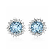 Orecchini - 18 carati Oro bianco - 1.69ct. tw. Acquamarina - Diamante