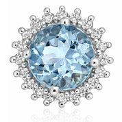 Orecchini - 18 carati Oro bianco - 1.69ct. tw. Acquamarina - Diamante