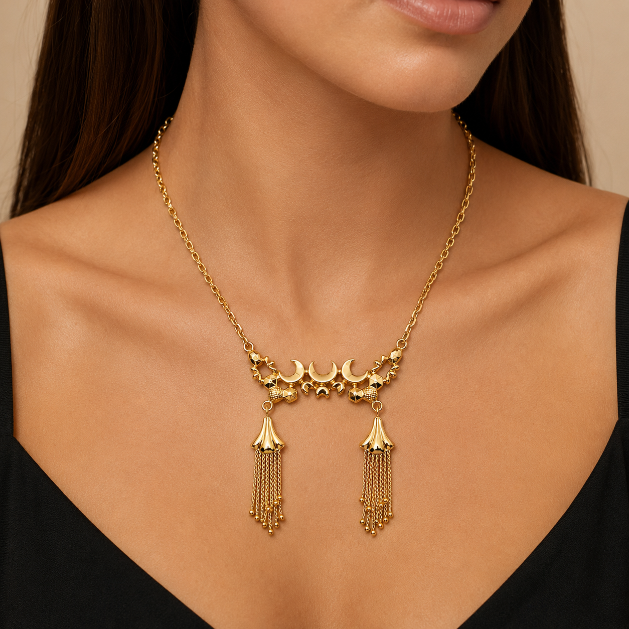 Collana con ciondolo - 18 carati Oro giallo - Made in Italy - Handmade