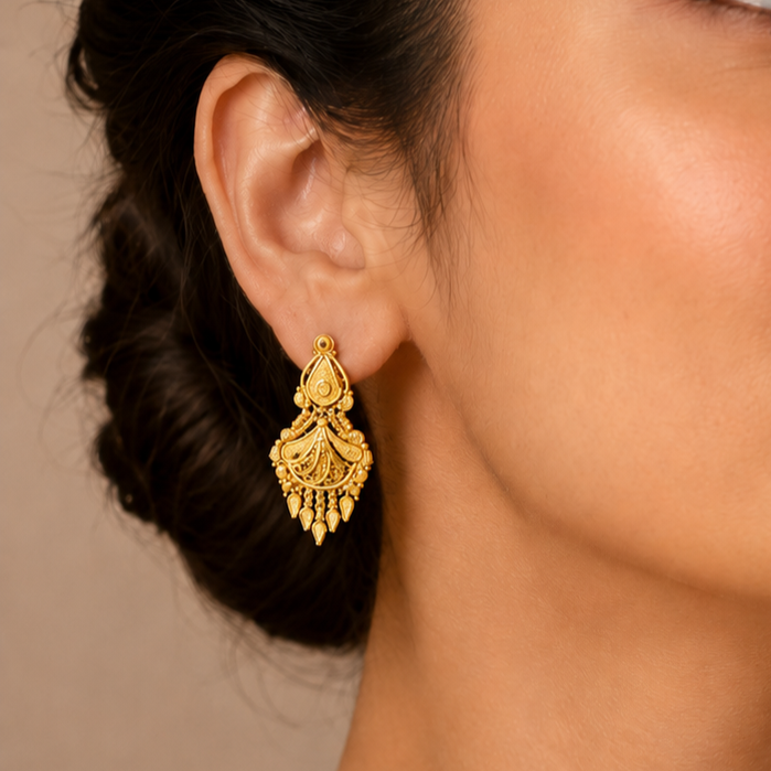 Orecchini - 22 carati Oro giallo - Made inItaly - Handmade