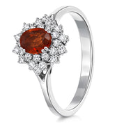 Anello - 18 carati Oro bianco - 1.39ct. tw. Tormalina - Diamante