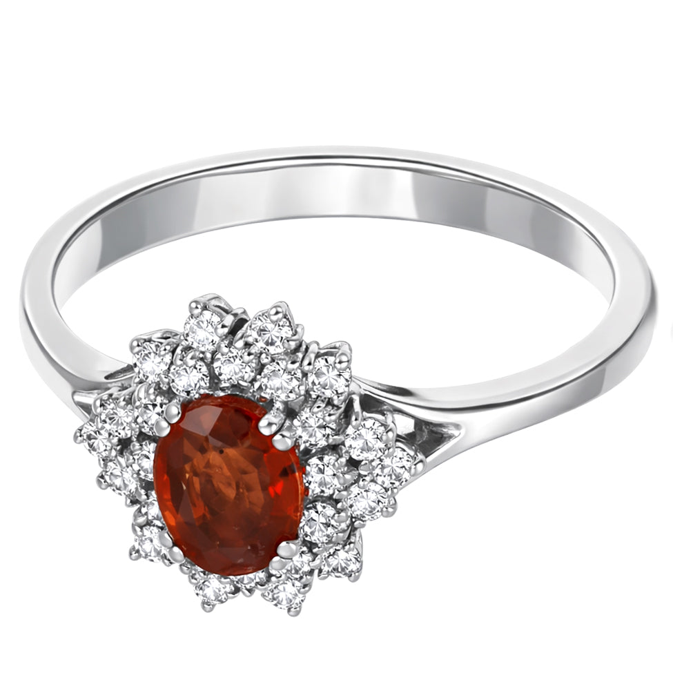 Anello - 18 carati Oro bianco - 1.39ct. tw. Tormalina - Diamante