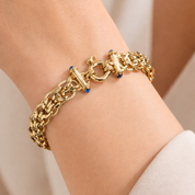 Bracciale da donna in oro 18 carati a tre tonalità