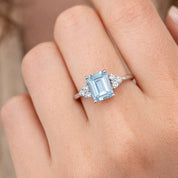 Anello - 18 carati Oro bianco - 1.365ct. tw. Acquamarina - Diamante