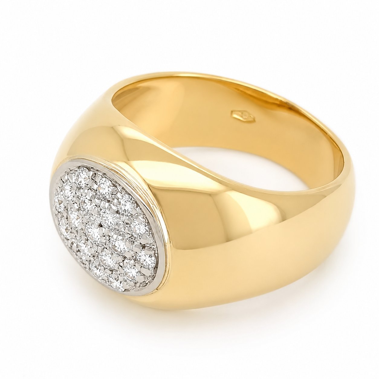 Anello - 18 carati Oro giallo, Oro bianco - 0.19ct. tw. Diamante (Naturale) - Made in Italy - Handmade