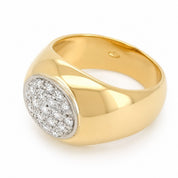 Anello - 18 carati Oro giallo, Oro bianco - 0.19ct. tw. Diamante (Naturale) - Made in Italy - Handmade