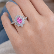 Anello - 18 carati Oro bianco - 0.73ct. tw. Zaffiro - Diamante