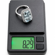 Anello - 18 carati Oro bianco Acquamarina - Diamante - Made in Italy - Handmade
