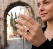 Anello - 18 carati Oro bianco - 1.79ct. tw. Rodolite - Diamante