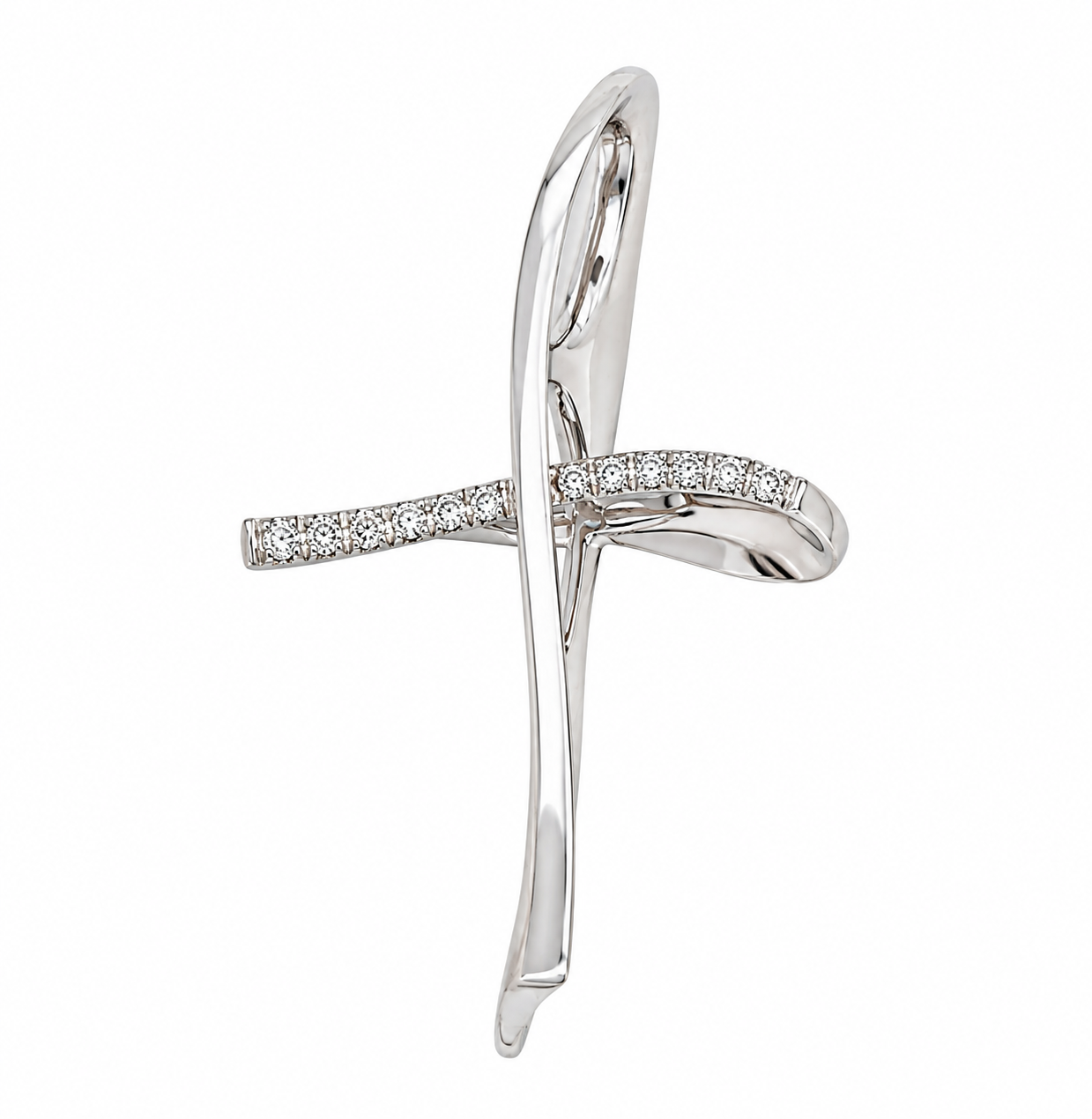Ciondolo - 18 carati Oro bianco - 0.13ct. tw. Diamante (Naturale) - Handmade - Made in Italy