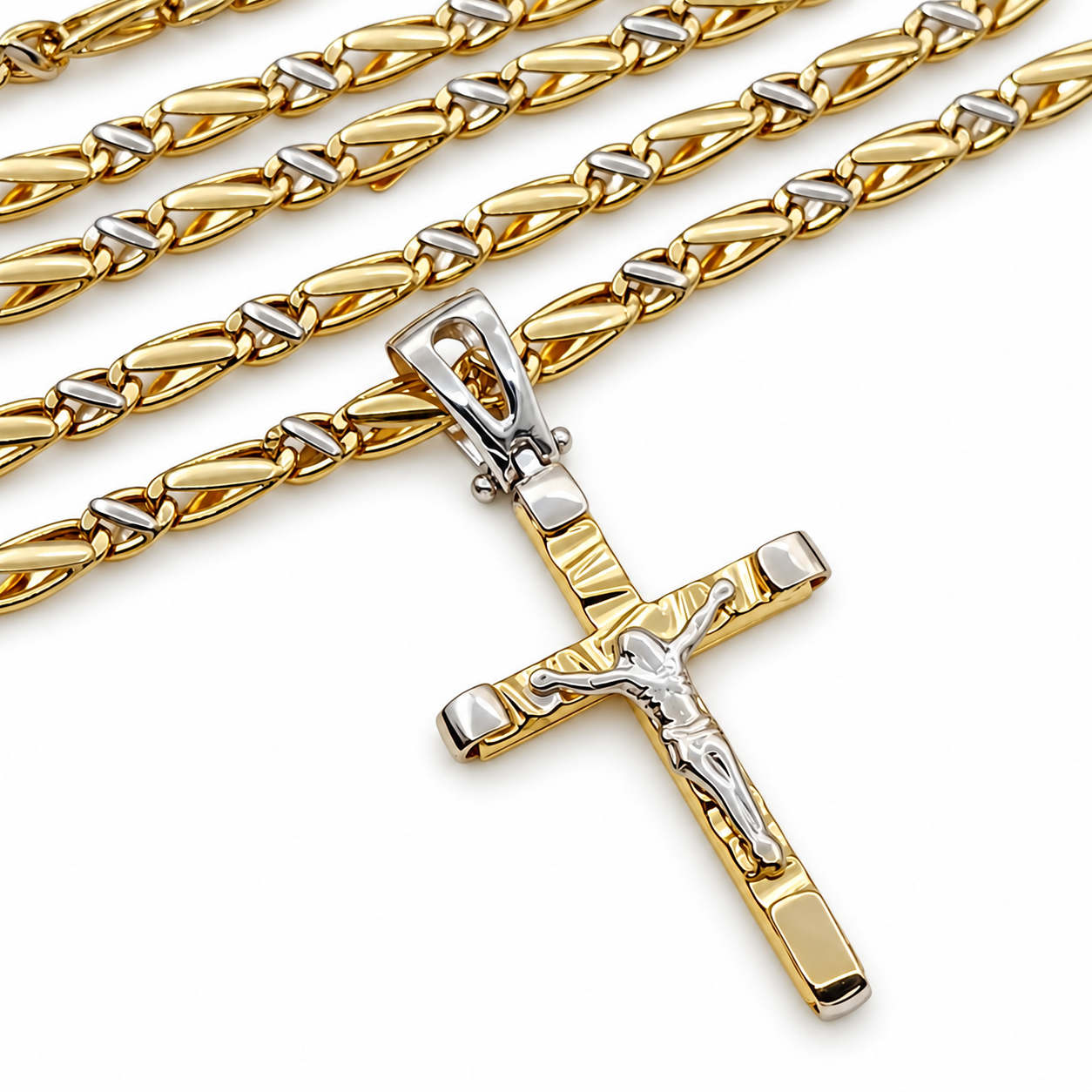 Collana con ciondolo - 18 carati Oro giallo, Oro bianco - Made in Italy - HandMade