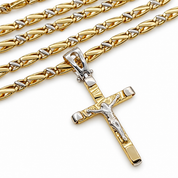 Collana con ciondolo - 18 carati Oro giallo, Oro bianco - Made in Italy - HandMade