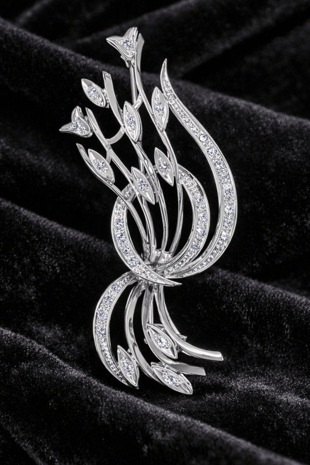 Spilla - 18 carati Oro bianco - 0.31ct. tw. Diamante (Naturale)