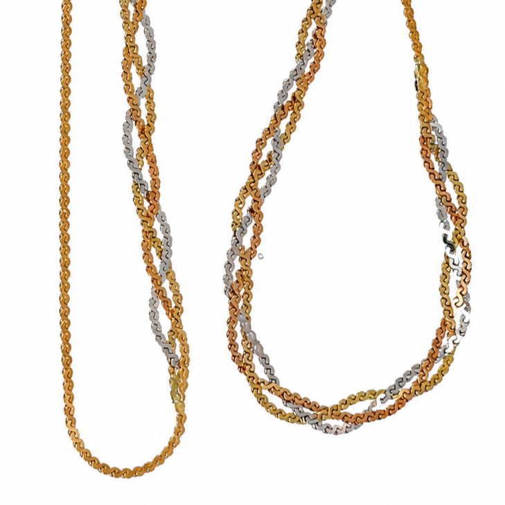 Collana - 18 carati Oro giallo, Oro bianco - Made in Italy - Handmade