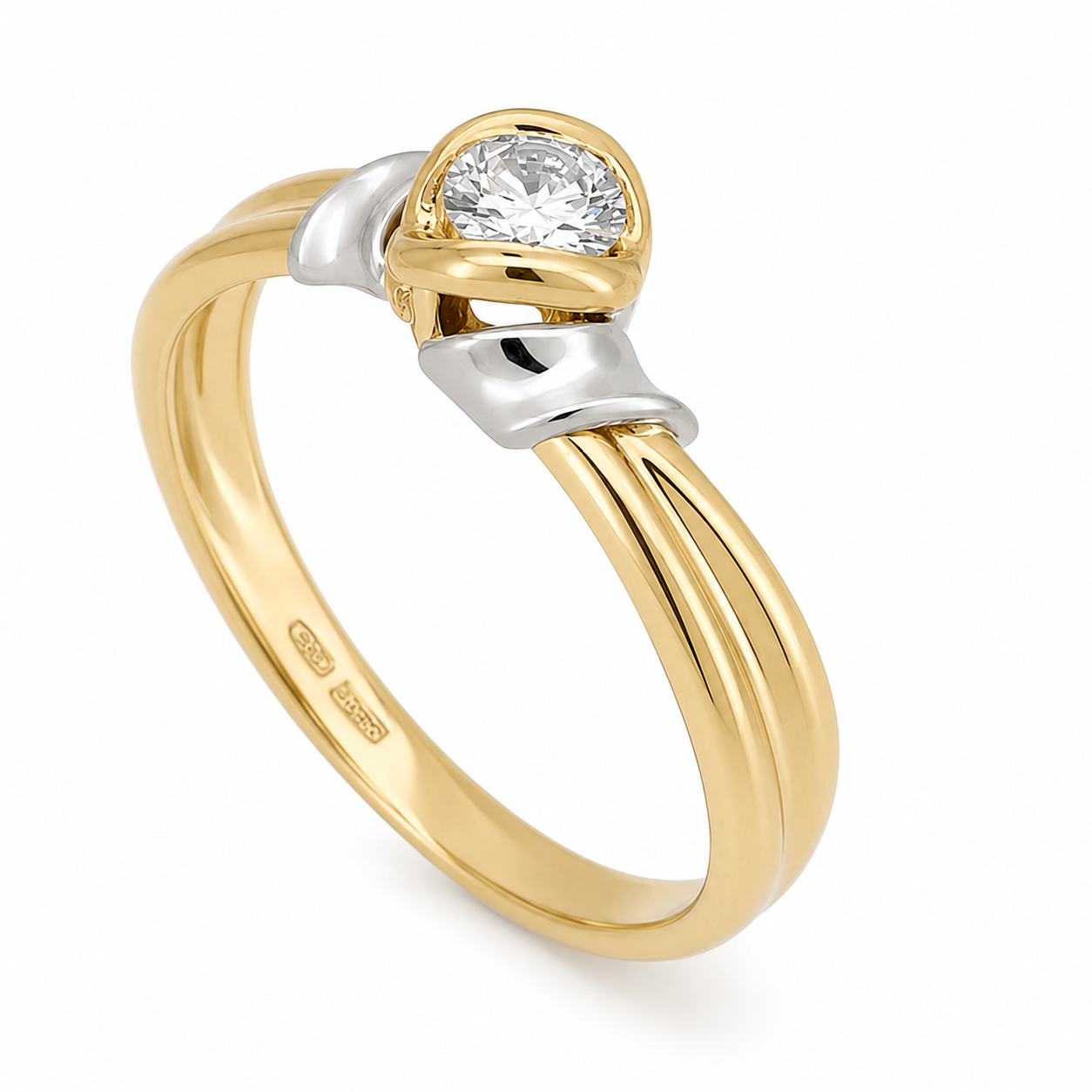 Anello - 18 carati Oro bianco - 0.21ct. tw. Diamante (Naturale) - Made in Italy - Handmade