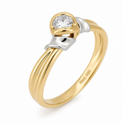 Anello - 18 carati Oro bianco - 0.21ct. tw. Diamante (Naturale) - Made in Italy - Handmade