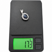Ciondolo - 14 carati Oro bianco - 2.32ct. tw. Zaffiro - Diamante - Handmade - Made in Italy
