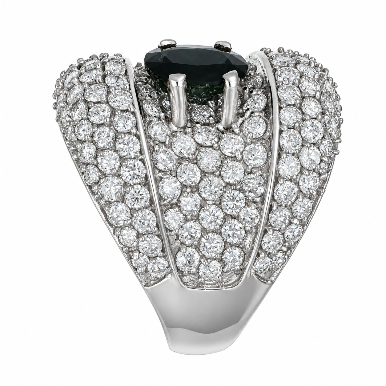 Anello - 18 carati Oro bianco - 4.30ct. tw. Zaffiro - Diamante - Made in Italy - Handmade