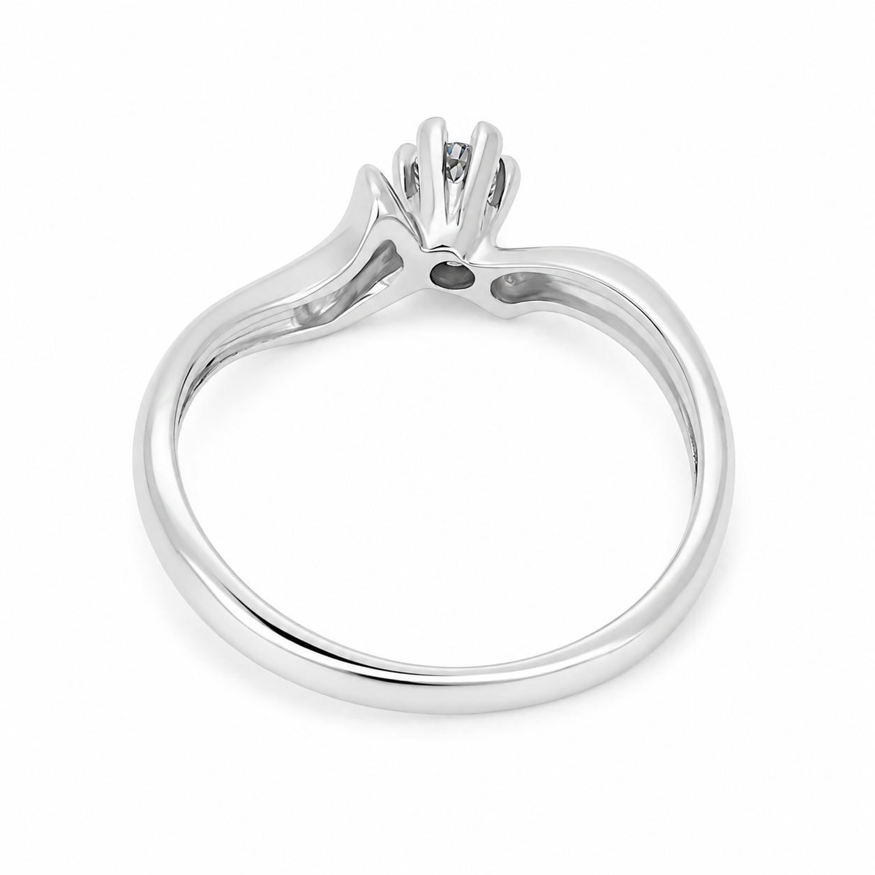 Anello - 18 carati Oro bianco - 0.05ct. tw. Diamante (Naturale) - Made in Italy - Handmade