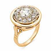 Anello - 18 carati Oro giallo, Argento - 1.80ct. tw. Diamante (Naturale) - Made in Italy - Handmade