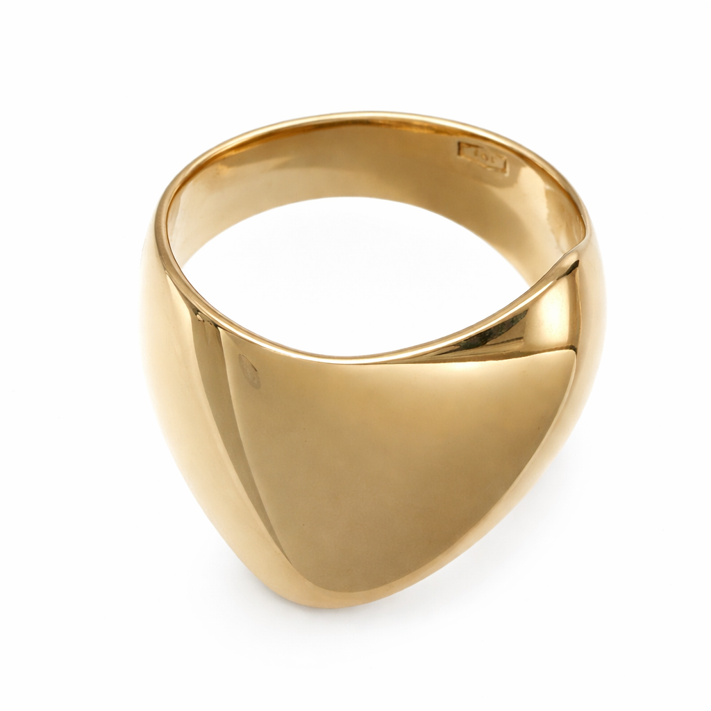 Anello da donna in oro giallo 18 carati dal design a sigillo