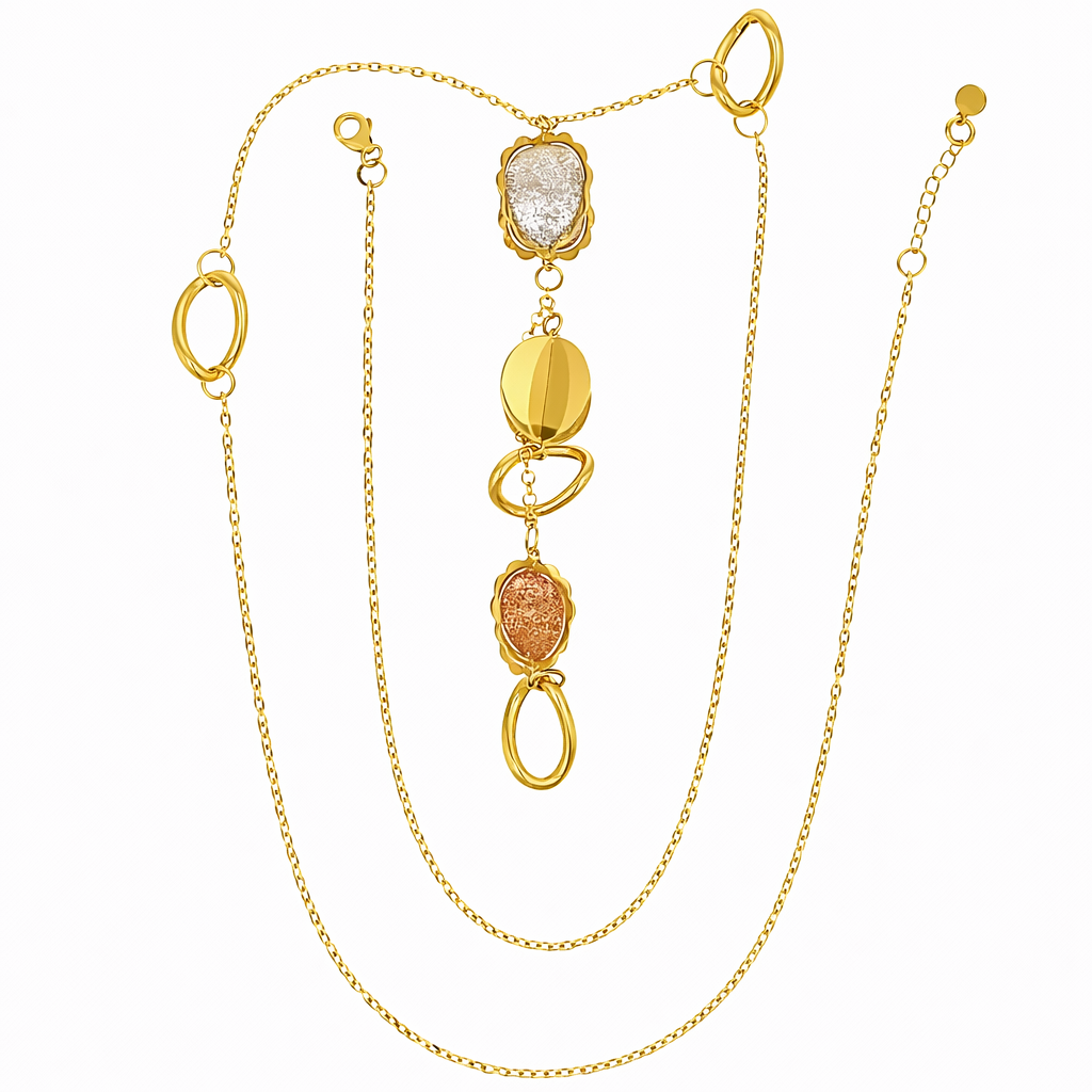 Collana in Oro giallo, Oro rosa, Oro bianco 18 carati