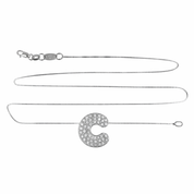 Collana con ciondolo - 18 carati Oro bianco - 0.44ct. tw. Diamante (Naturale) - Made in Italy - Handmade