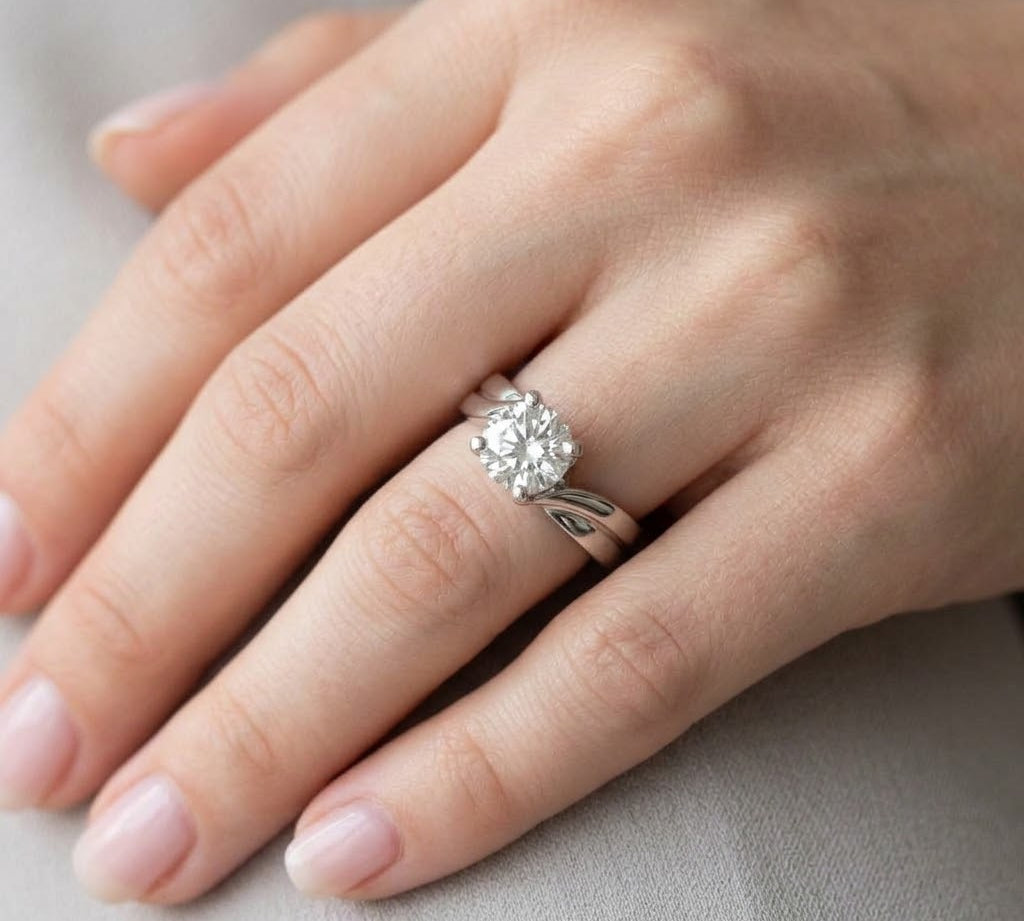 Anello - 18 carati Oro bianco - 0.80ct. tw. Diamante (Naturale) - Made in Italy - HandMade ?