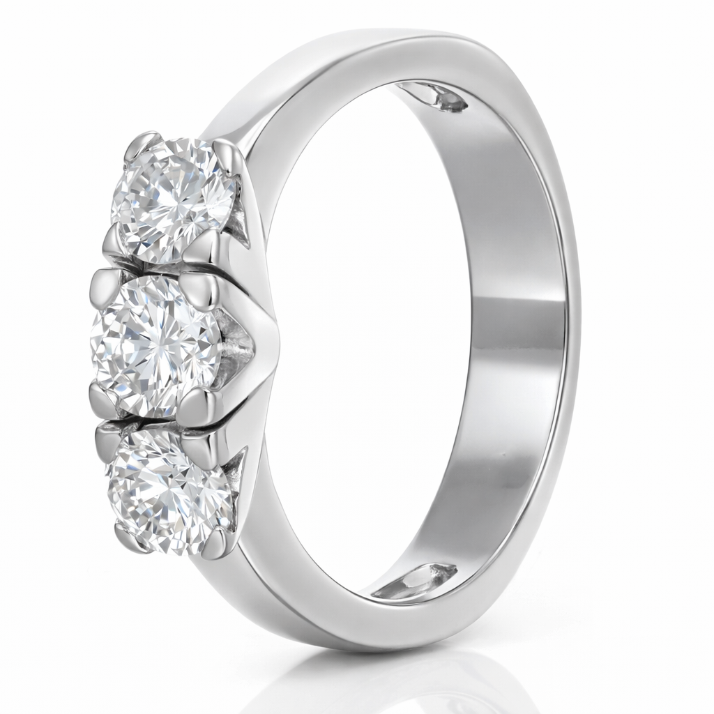 Anello - 18 carati Oro bianco - 0.75ct. tw. Diamante (Naturale)