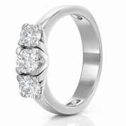 Anello - 18 carati Oro bianco - 0.75ct. tw. Diamante (Naturale)