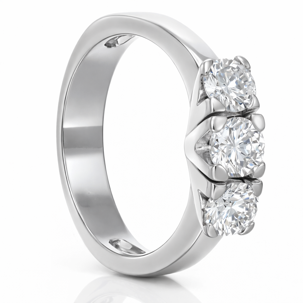 Anello - 18 carati Oro bianco - 0.75ct. tw. Diamante (Naturale)
